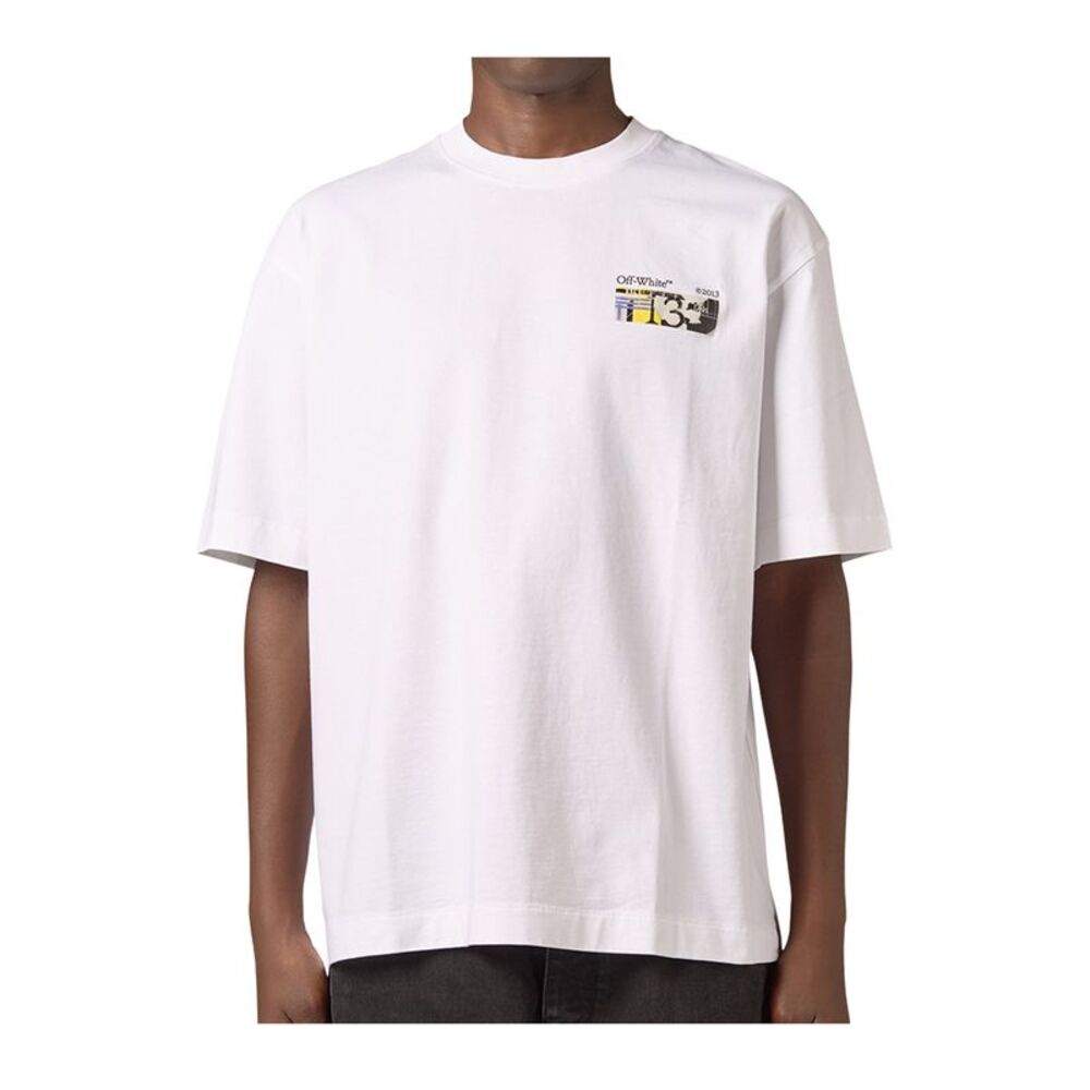 Off White Crew Neck T-Shirt Industrial Arrow Skate Mens White OMAA120F26JER00Z10
